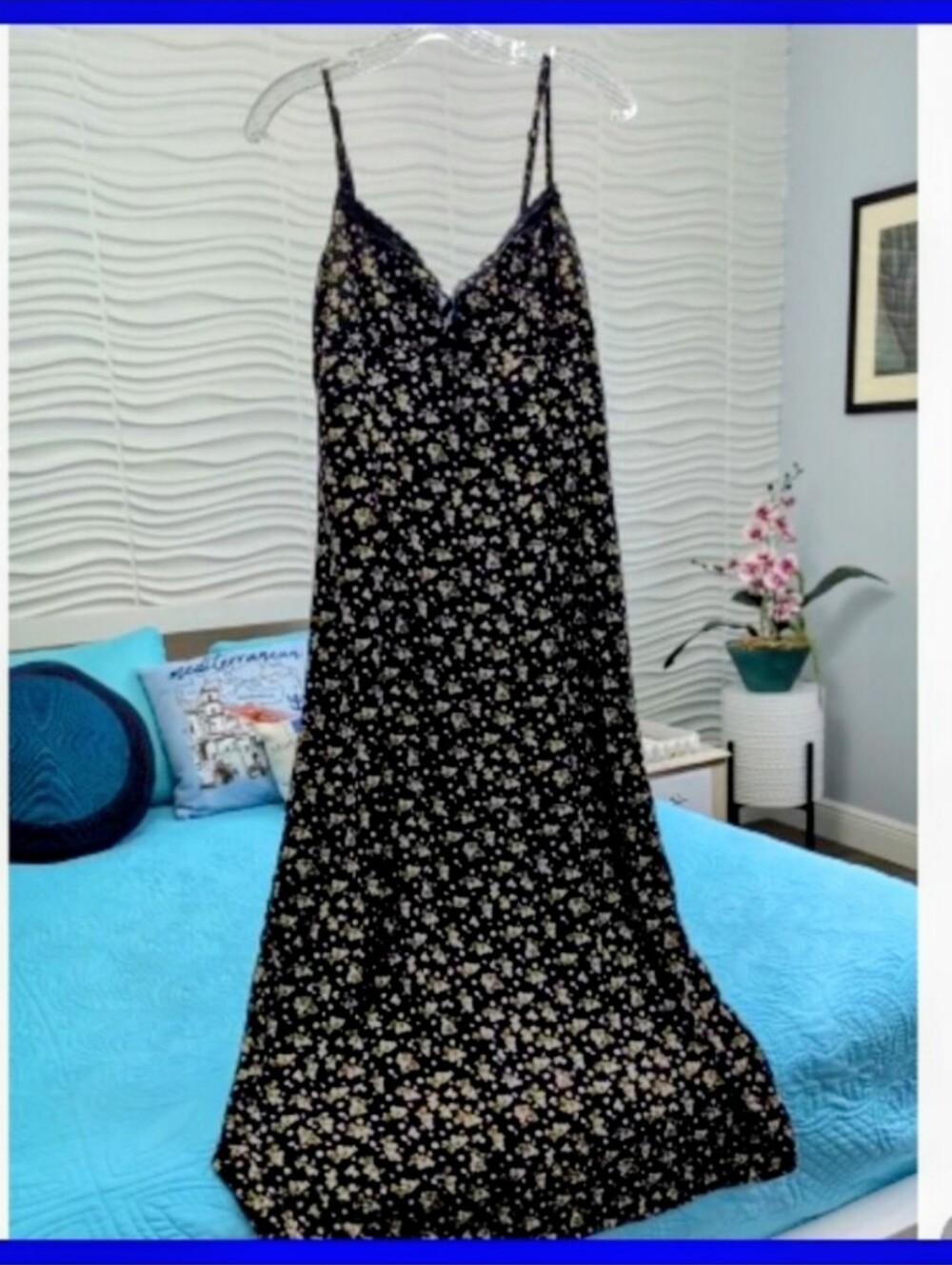 Blu Pepper Black Floral Slip Maxi Dress